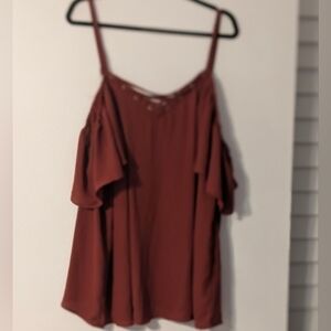 Torrid Rust Cold Shoulder Top Size 3 (22/24)